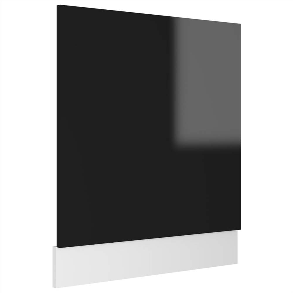 Dishwasher Panel High Gloss Black 59.5x3x67 cm Chipboard
