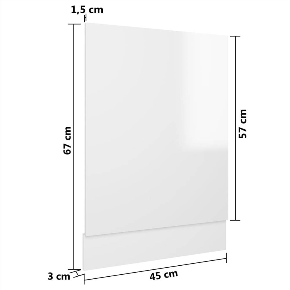 Dishwasher Panel High Gloss White 45x3x67 cm Chipboard