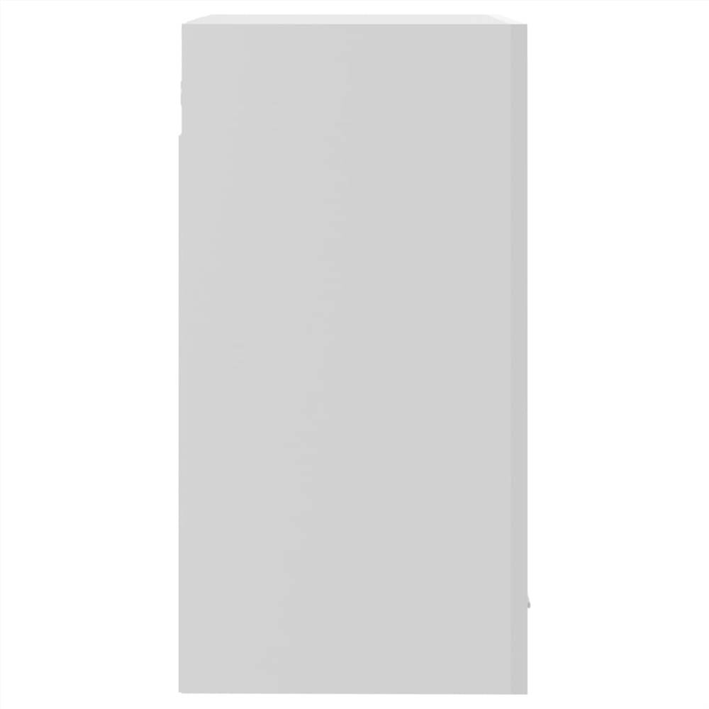 Hanging Glass Cabinet High Gloss White 40x31x60 cm Chipboard