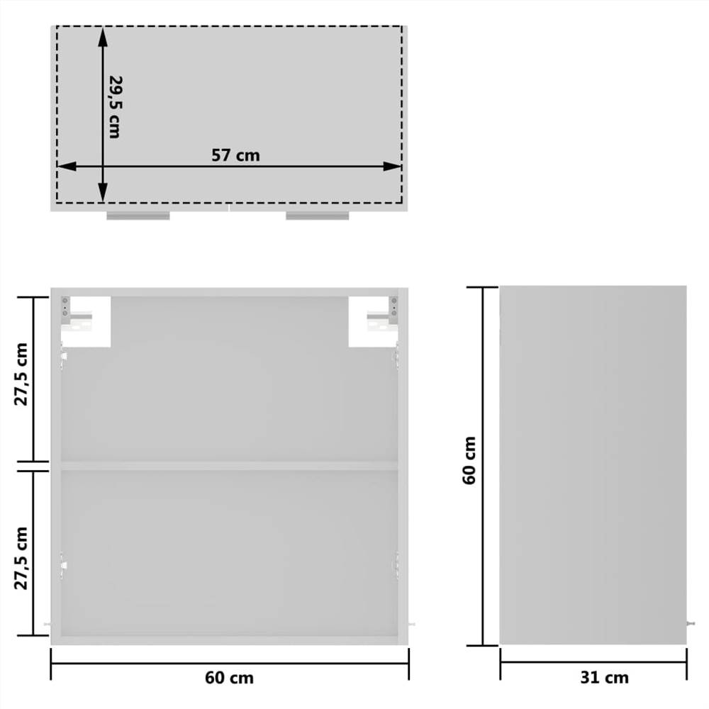 Kitchen Cabinet White 60x31x60 cm Chipboard