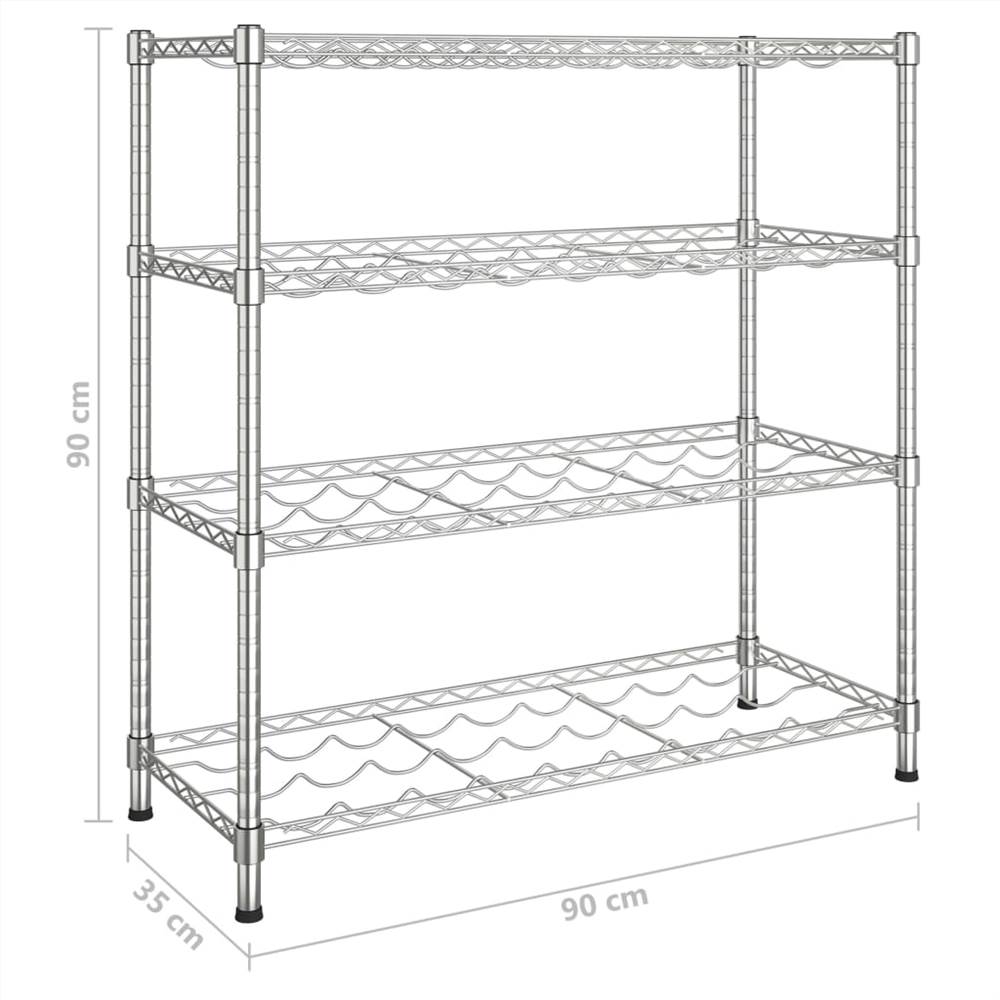 4-Tier Wine Rack for 36 Bottles Chromed Iron