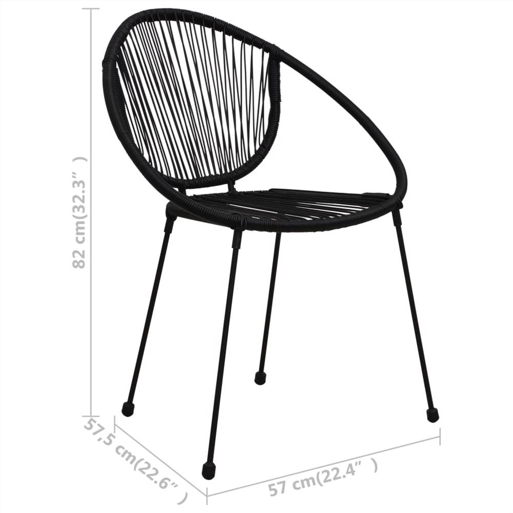 5 Piece Outdoor Dining Set PVC Rattan Black