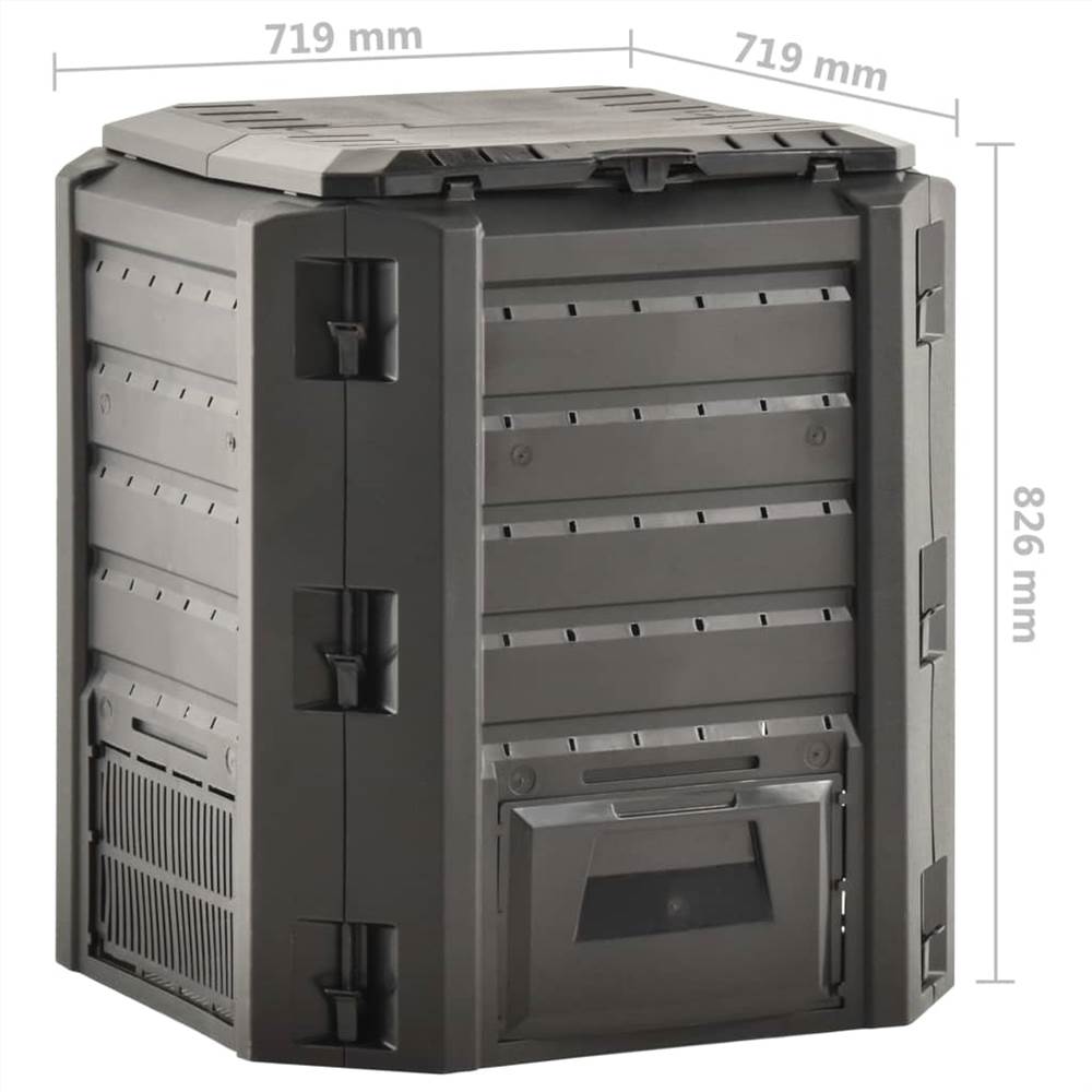 Garden Composter Black 380 L