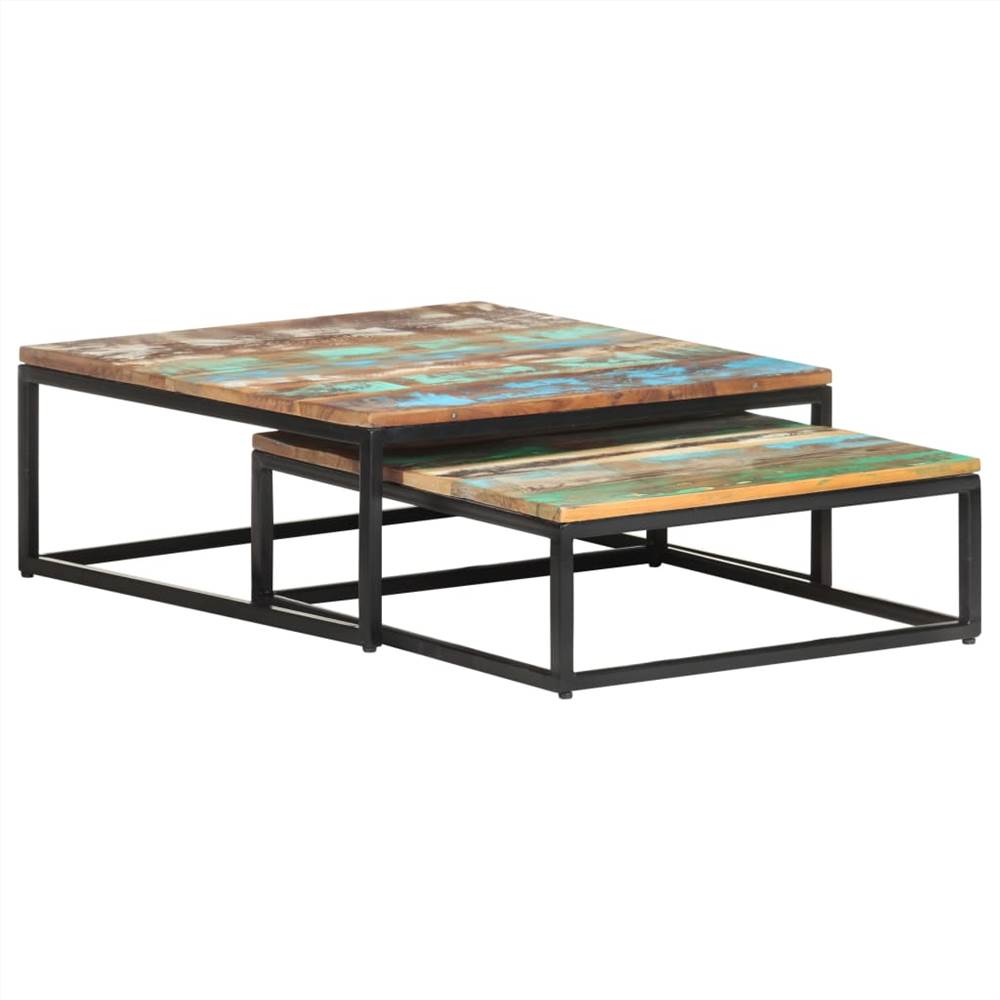 Nesting Coffee Tables 2 pcs Solid Reclaimed Wood