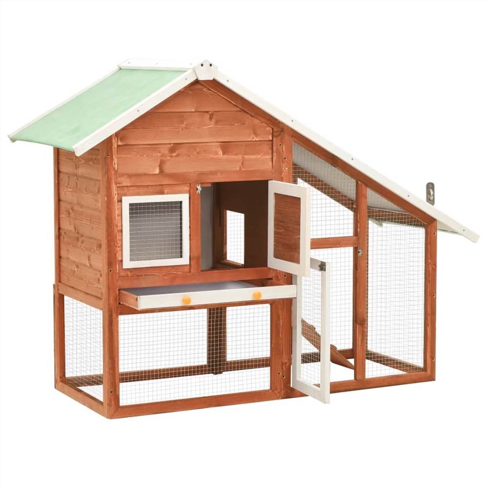 Rabbit Hutch 140x63x120 cm Solid Firwood