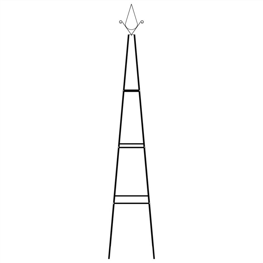 Garden Climbing Plant Racks 2 pcs Black 35x35x195 cm Iron