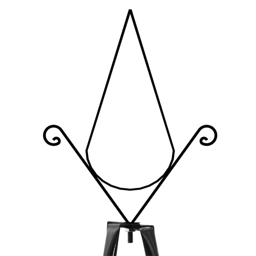 Garden Climbing Plant Racks 2 pcs Black 35x35x195 cm Iron