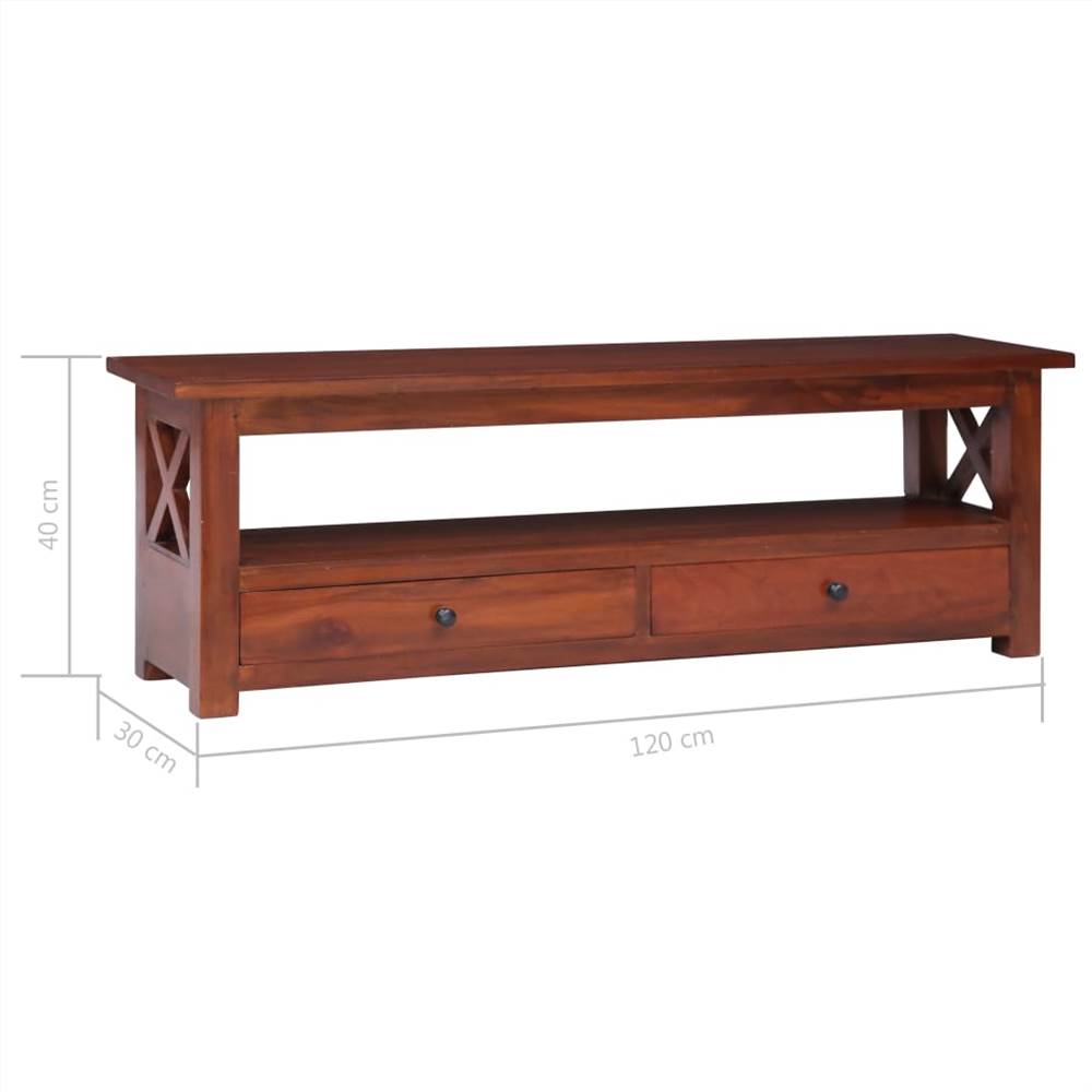TV Cabinet Brown 120x30x40 cm Solid Mahogany Wood