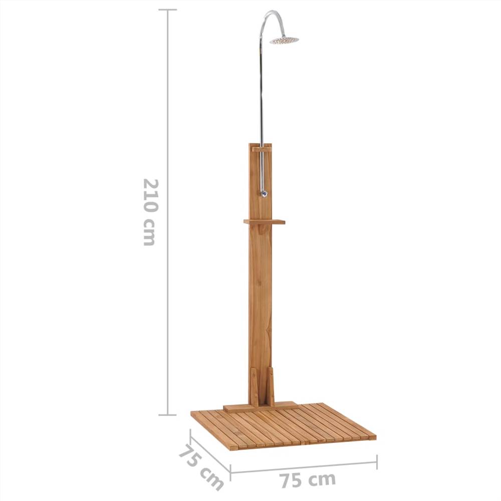 Garden Shower 75x75x210 cm Solid Teak Wood