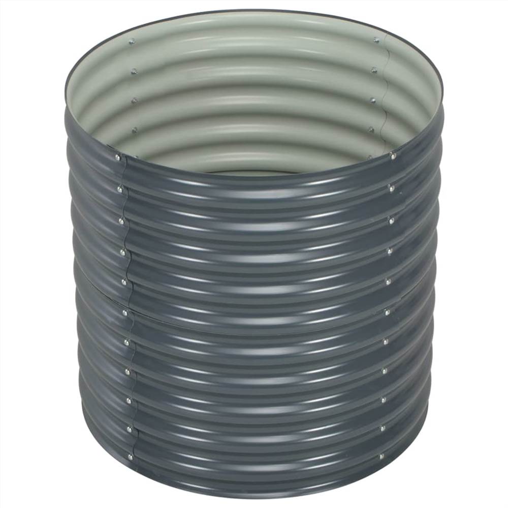 Garden Raised Bed 80x80x81 cm Galvanised Steel Grey