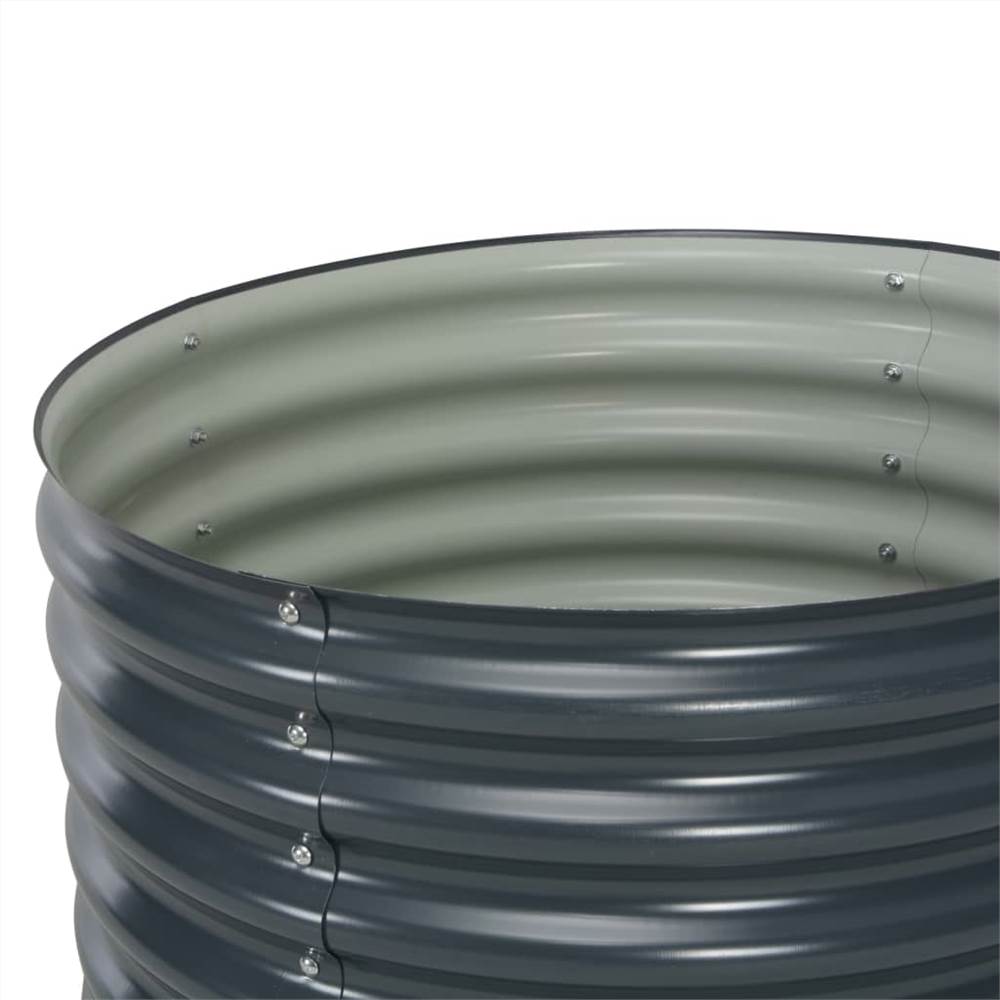 Garden Raised Bed 80x80x81 cm Galvanised Steel Grey