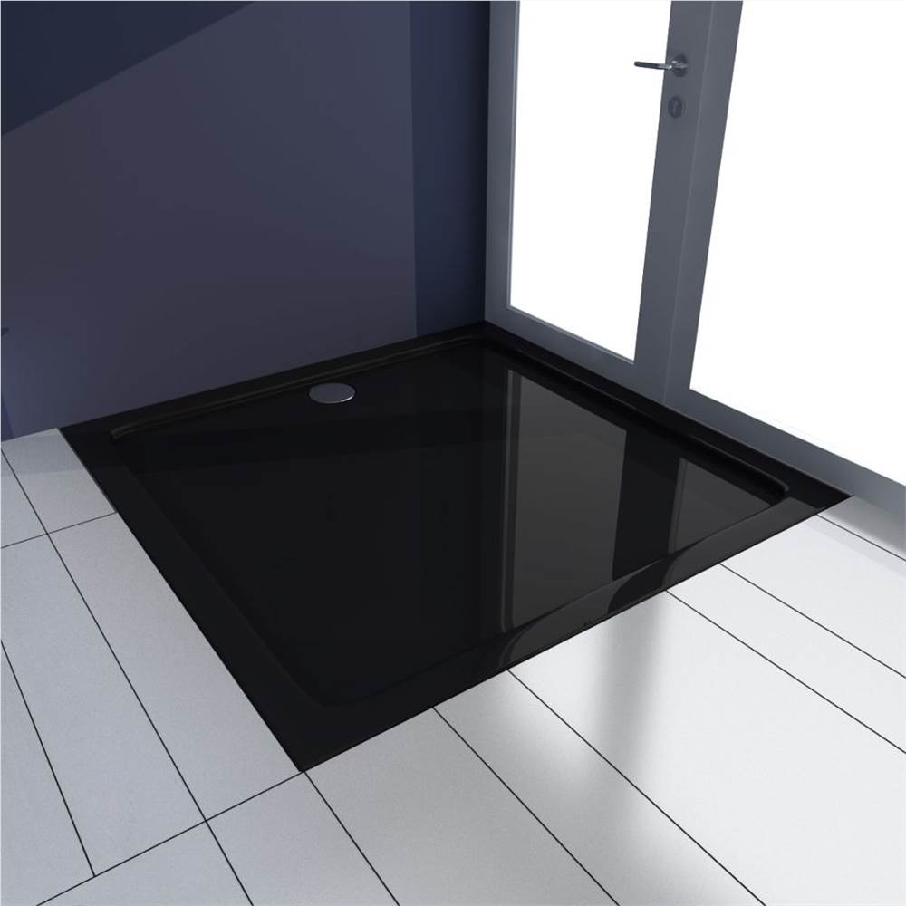 Square ABS Shower Base Tray Black 90 x 90 cm