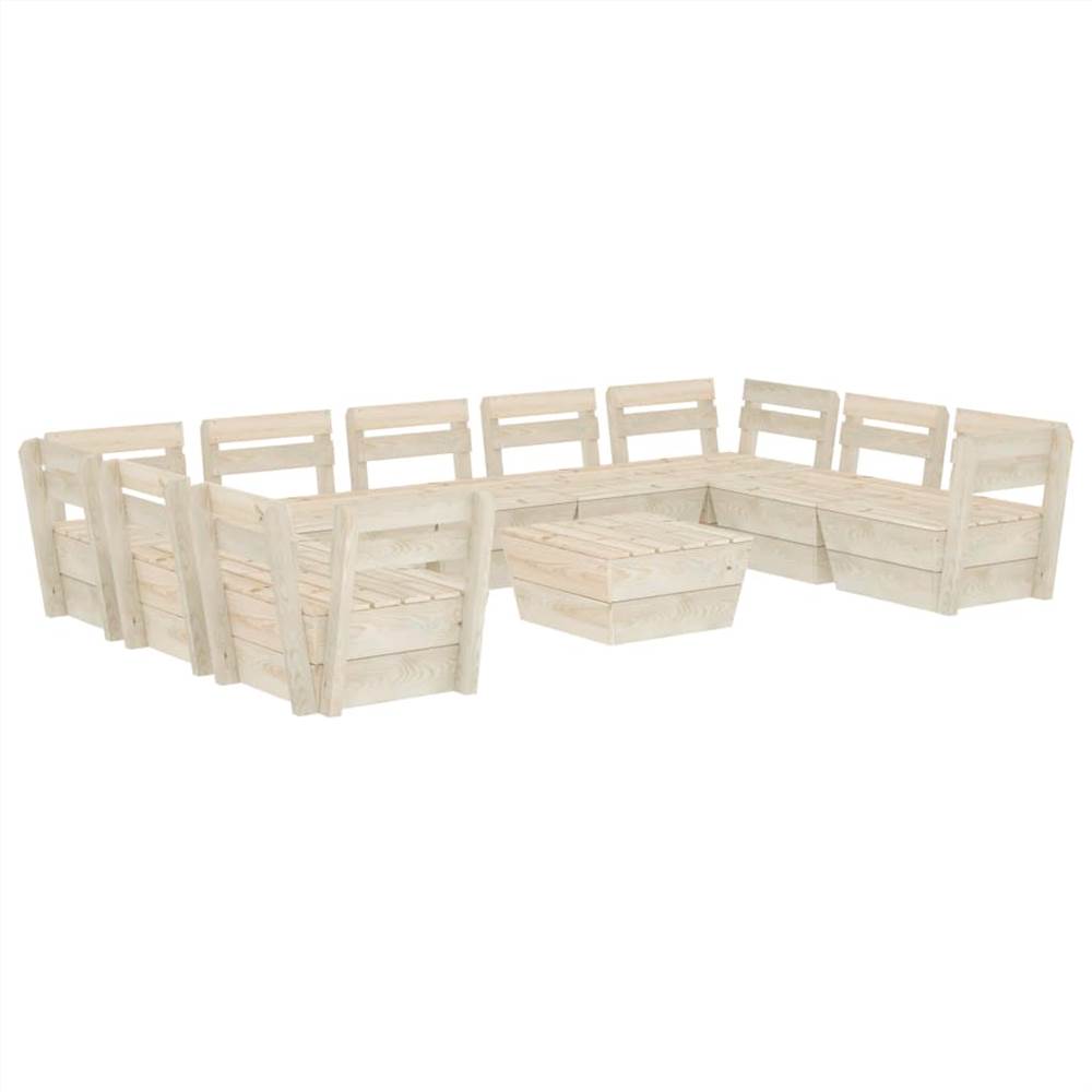 

10 Piece Garden Pallet Lounge Set Impregnated Spruce Wood