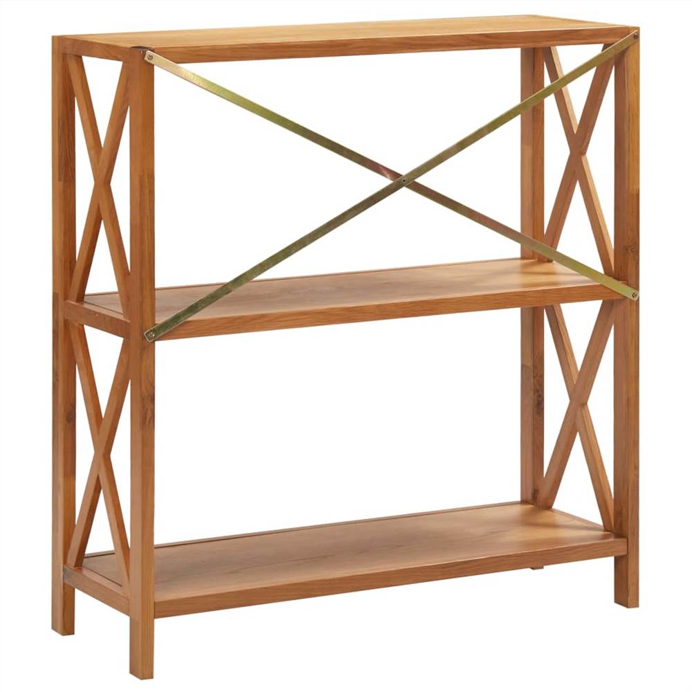 3-Tier Shelf 80x30x87 cm Solid Oak Wood
