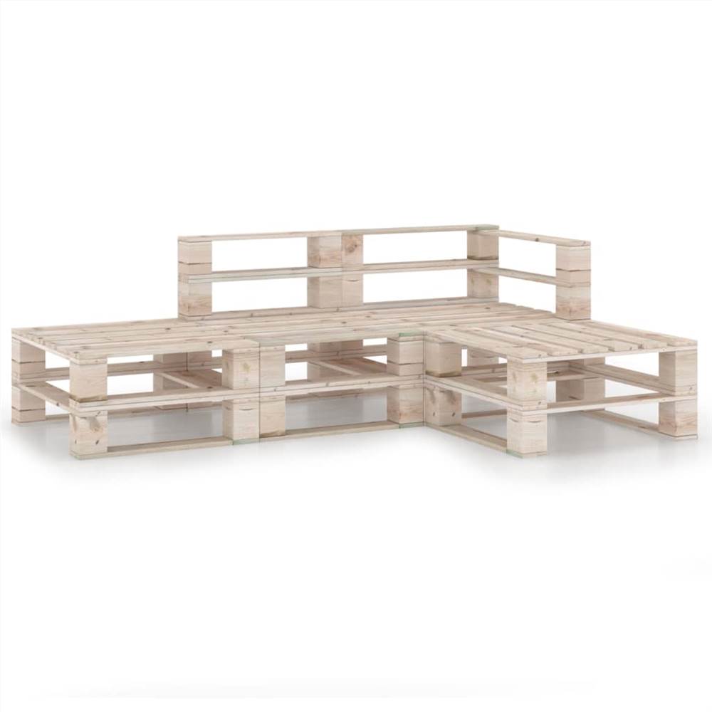 

4 Piece Garden Pallet Lounge Set Pinewood