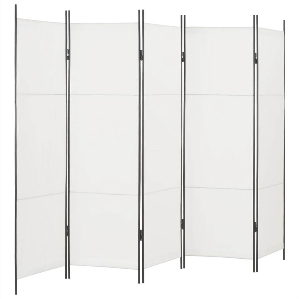 

5-Panel Room Divider White 250x180 cm