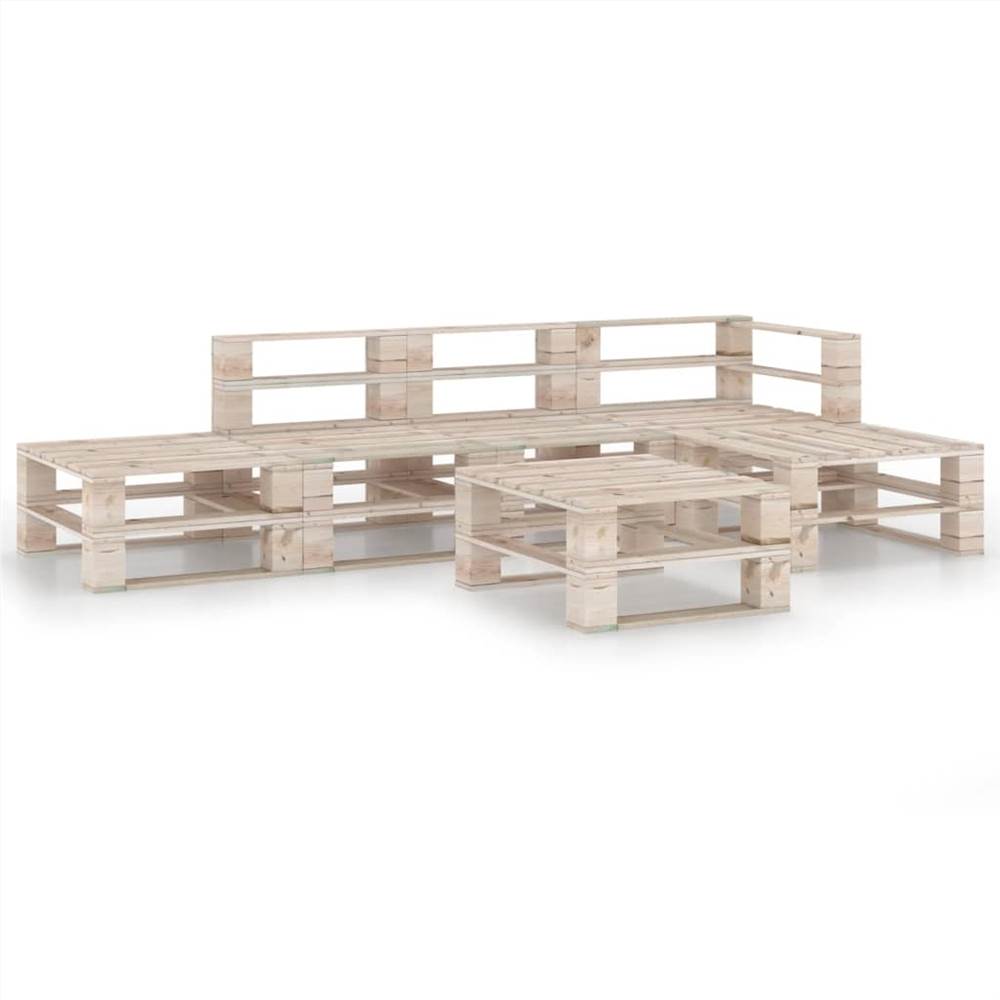 

6 Piece Garden Pallet Lounge Set Pinewood