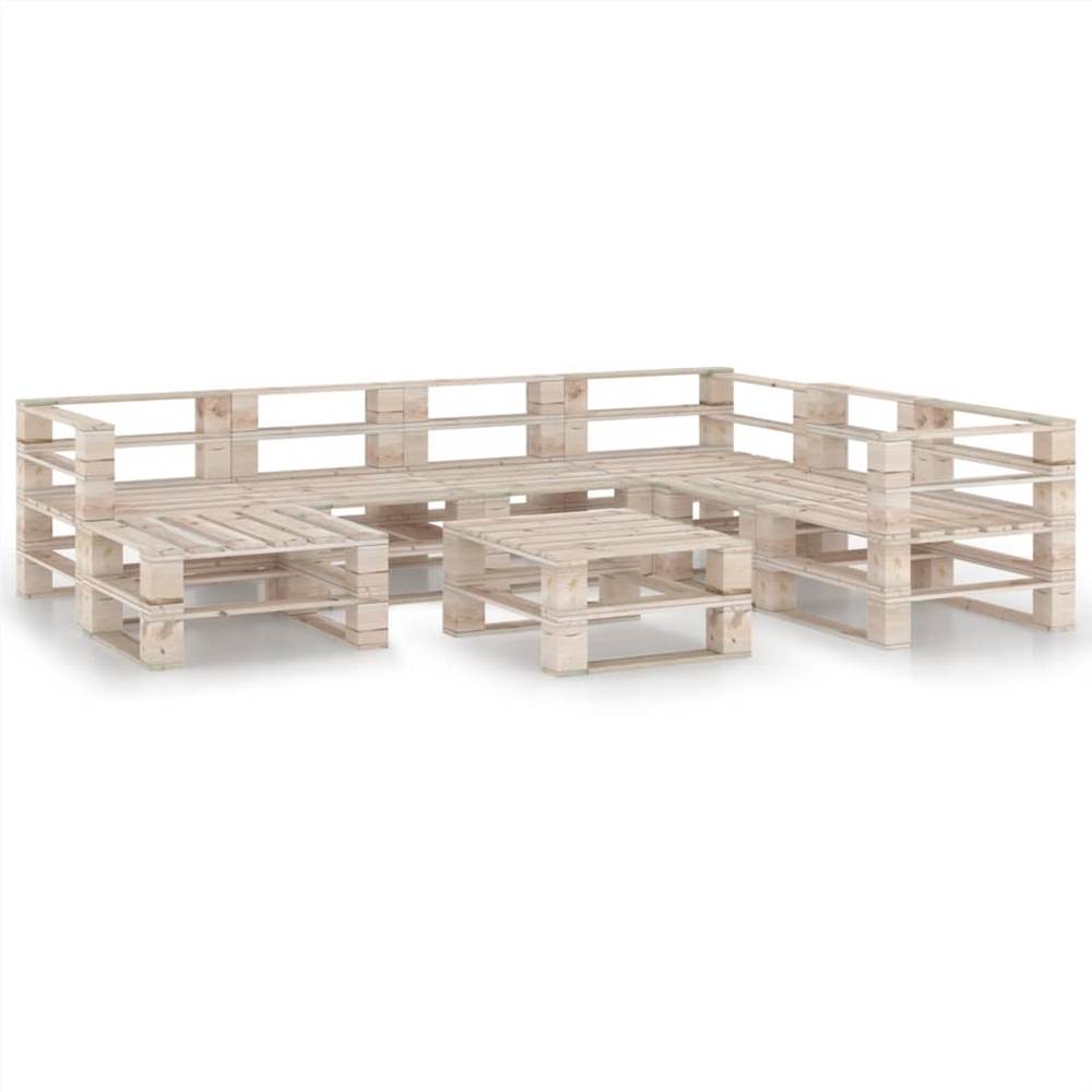 

8 Piece Garden Pallet Lounge Set Pinewood