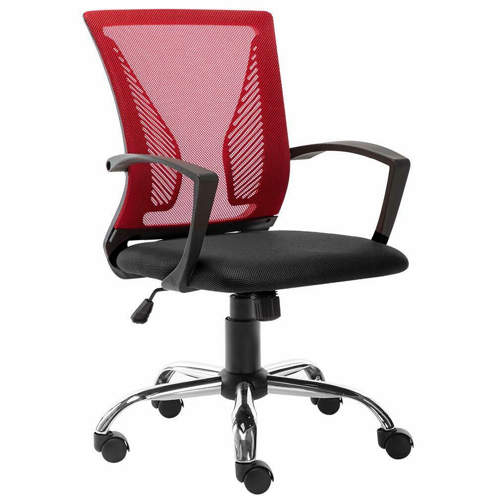 

Art Life Home Office Mesh Swivel Chair Adjustable Height with Armrests and Ergonomics Backrest - Black + Red