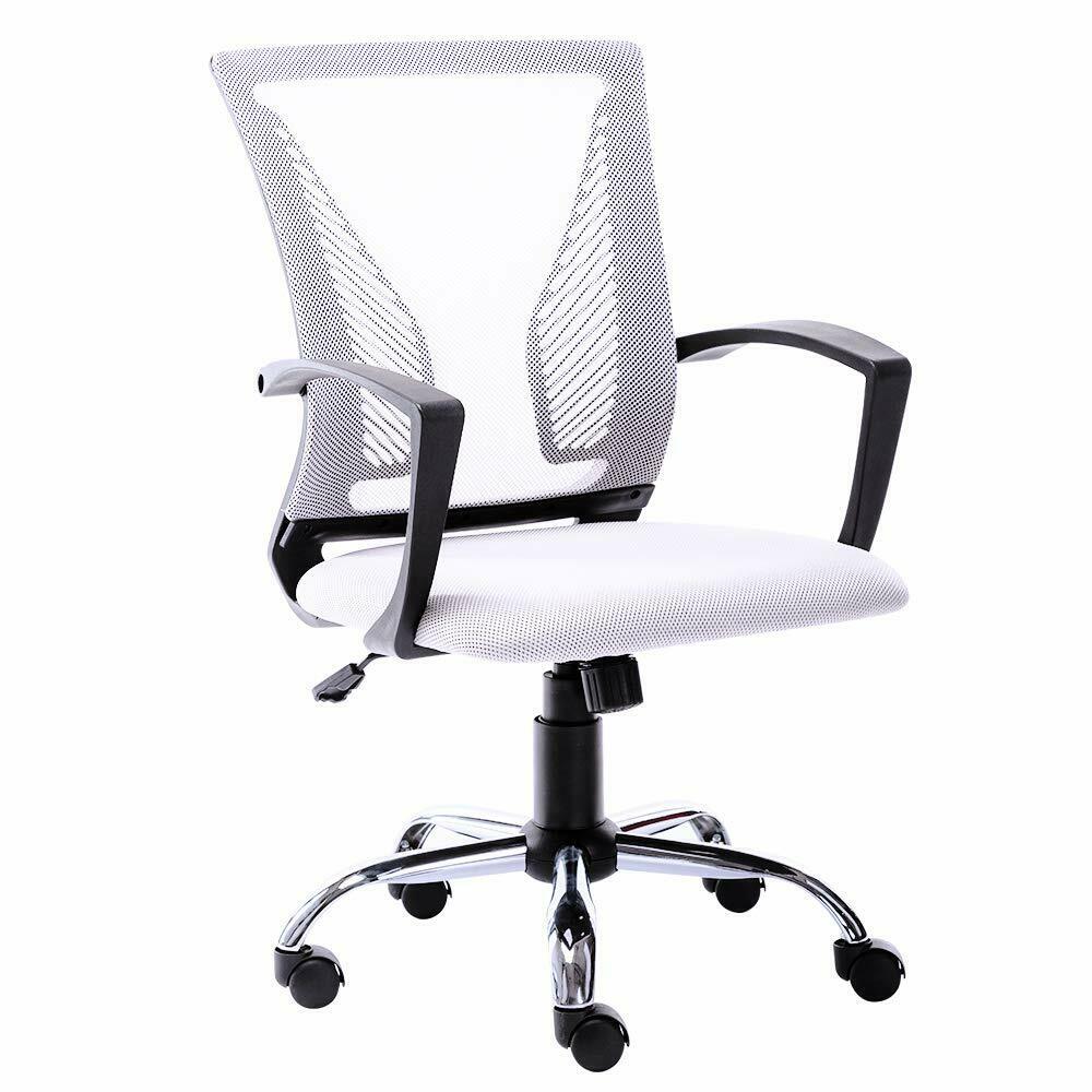 

Art Life Home Office Mesh Swivel Chair Adjustable Height with Armrests and Ergonomics Backrest - White