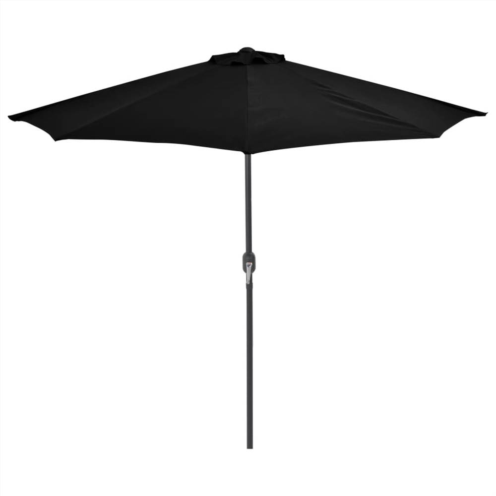 Balcony Parasol with Aluminium Pole Black 270x135x245 cm Half