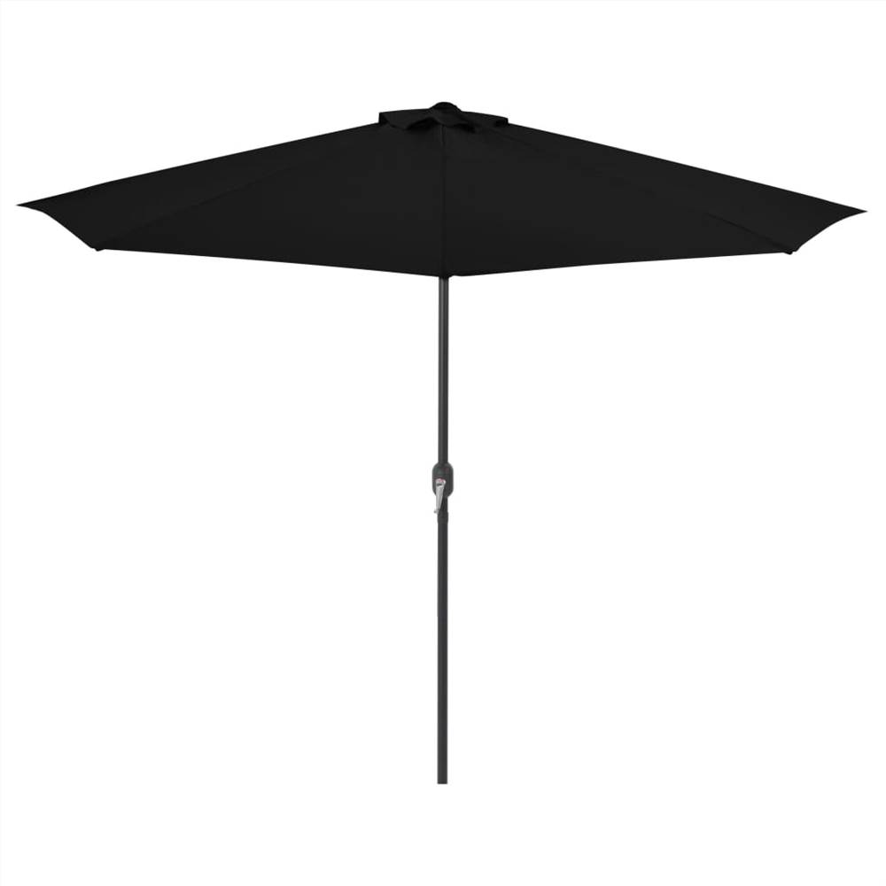Balcony Parasol with Aluminium Pole Black 300x150x253 cm Half