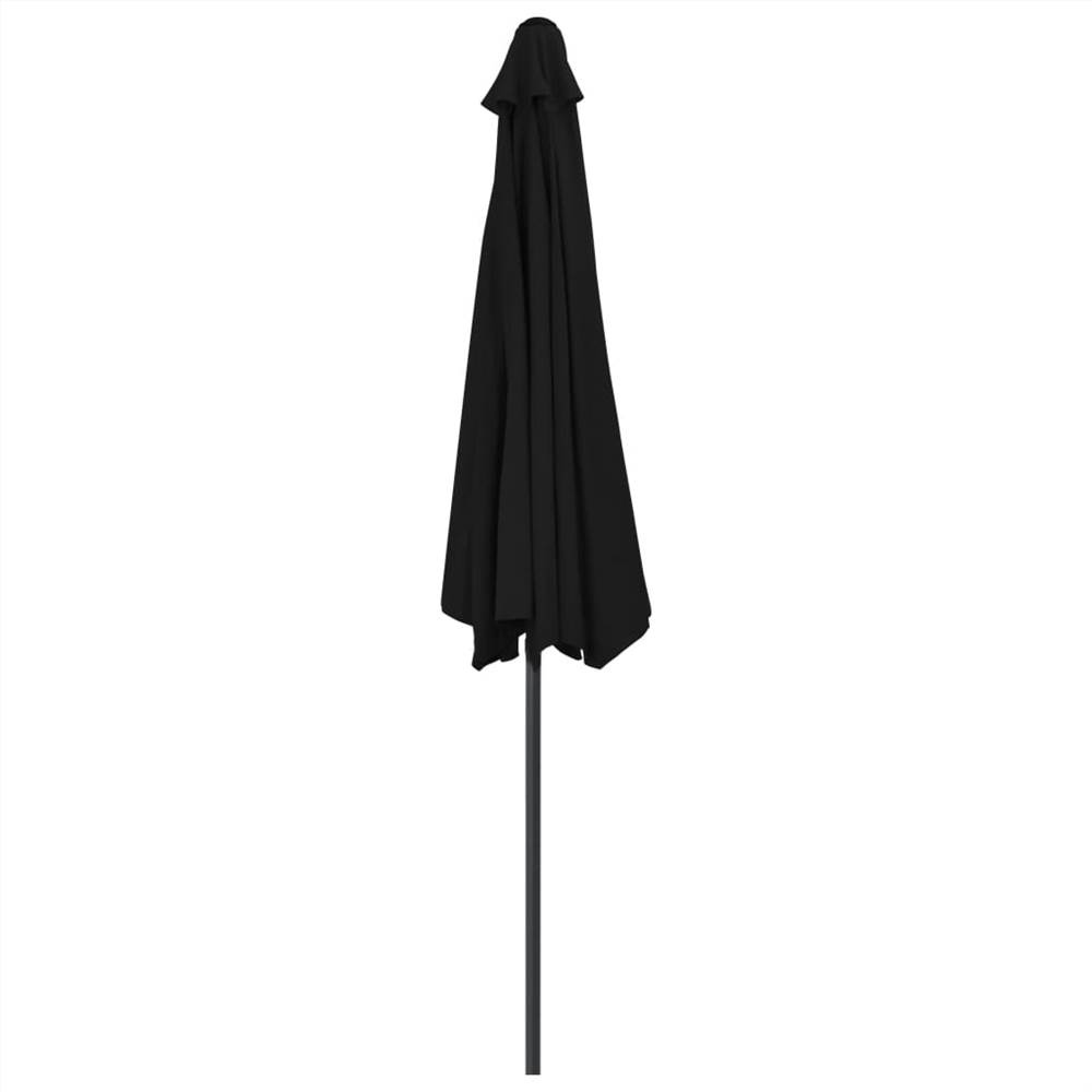 Balcony Parasol with Aluminium Pole Black 300x150x253 cm Half