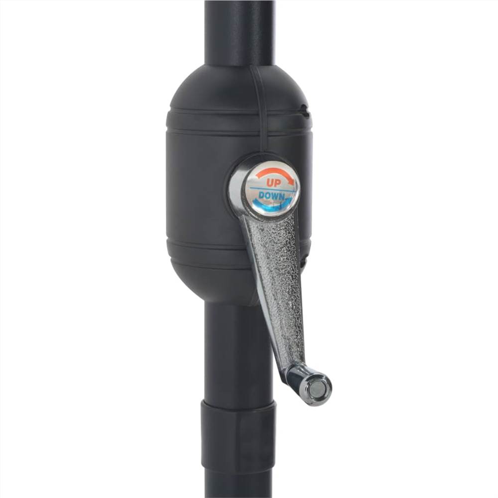 Balcony Parasol with Aluminium Pole Black 300x150x253 cm Half