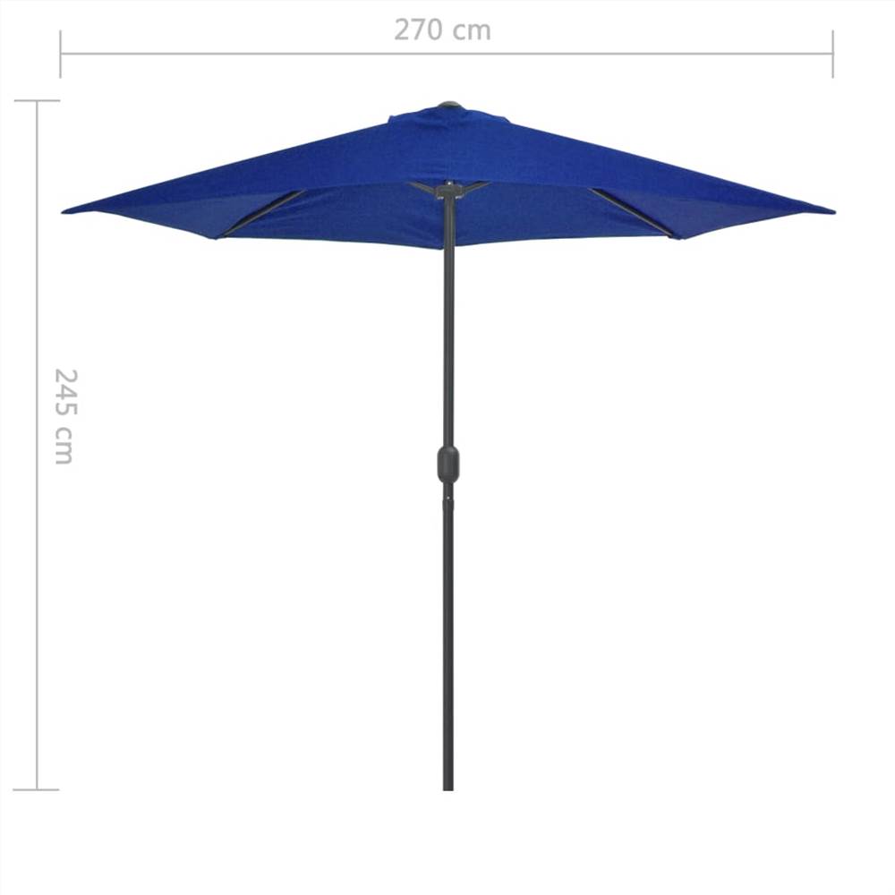 Balcony Parasol with Aluminium Pole Blue 270x135x245 cm Half
