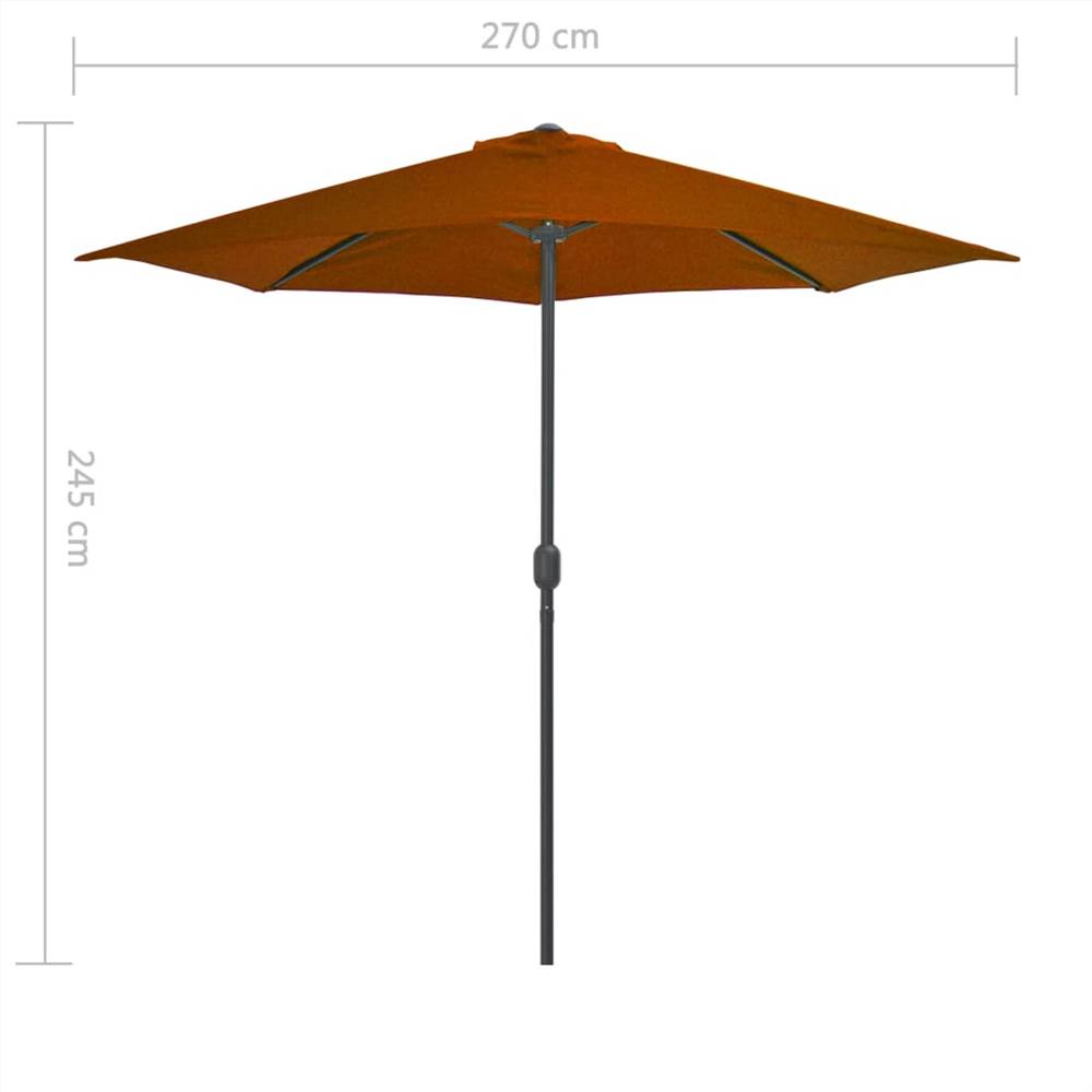 Balcony Parasol with Aluminium Pole Terracotta 270x135x245 cm Half