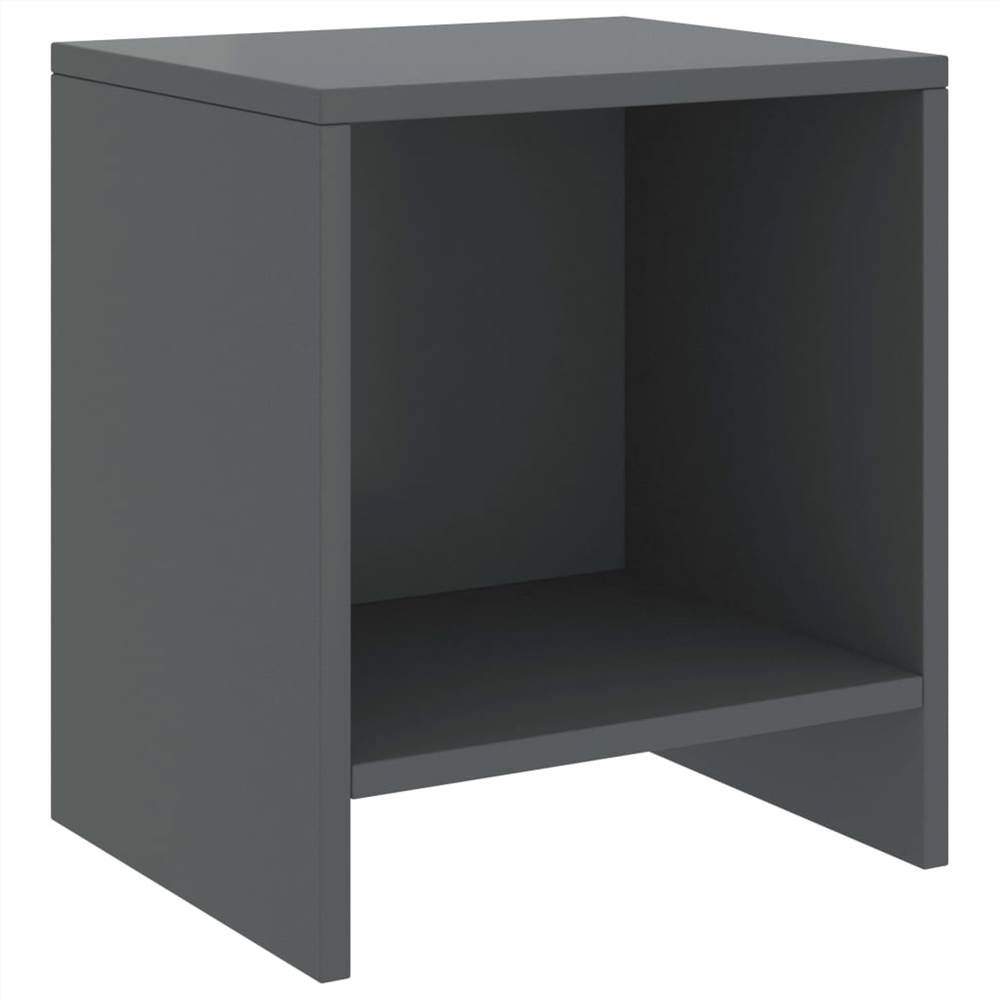 Bedside Cabinet Dark Grey 35x30x40 cm Solid Pinewood