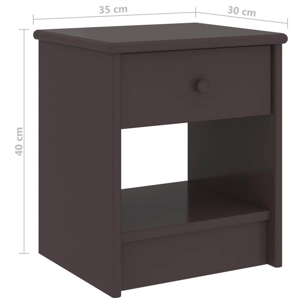Bedside Cabinets 2 pcs Dark Brown 35x30x40 cm Solid Pinewood
