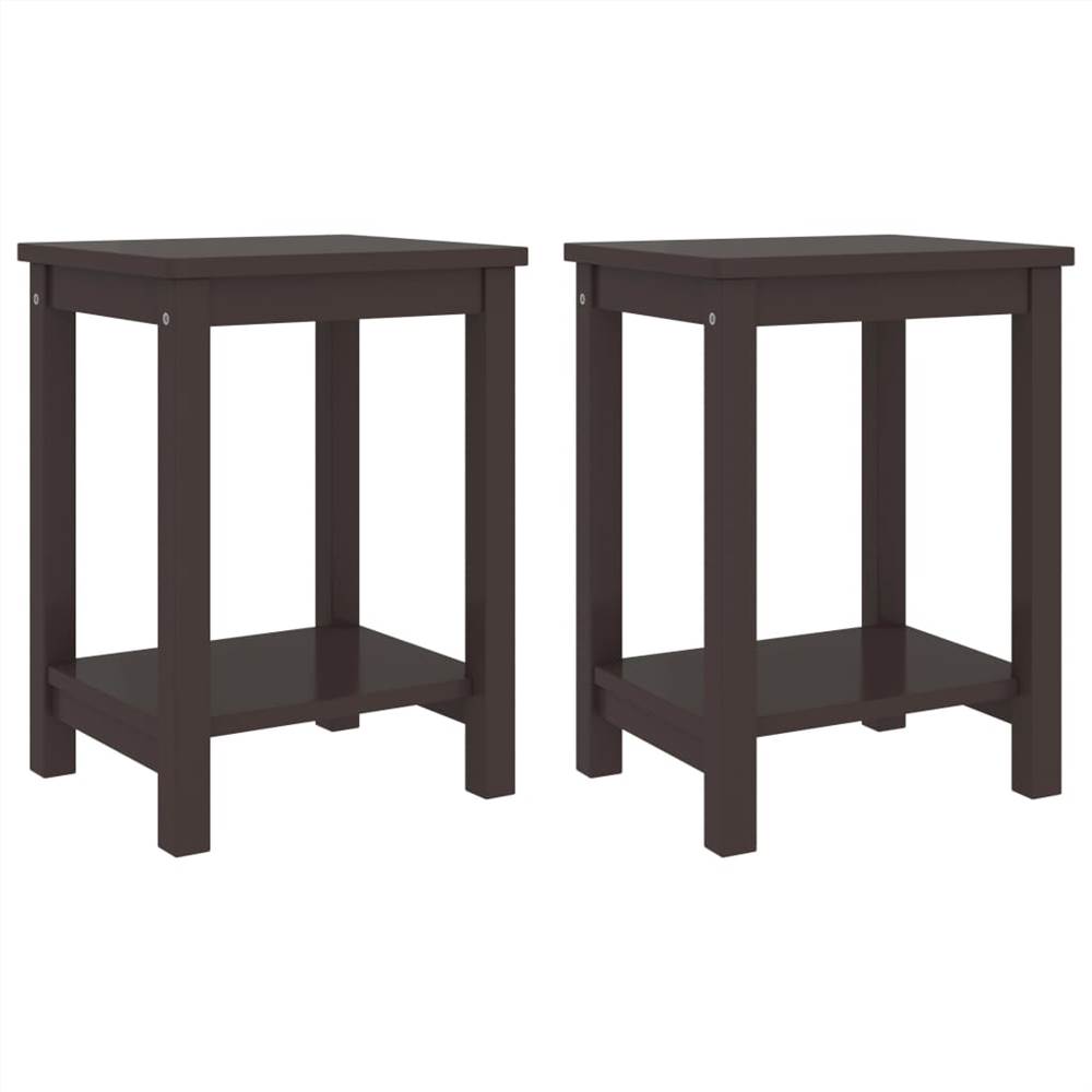 

Bedside Cabinets 2 pcs Dark Brown 35x30x47 cm Solid Pinewood