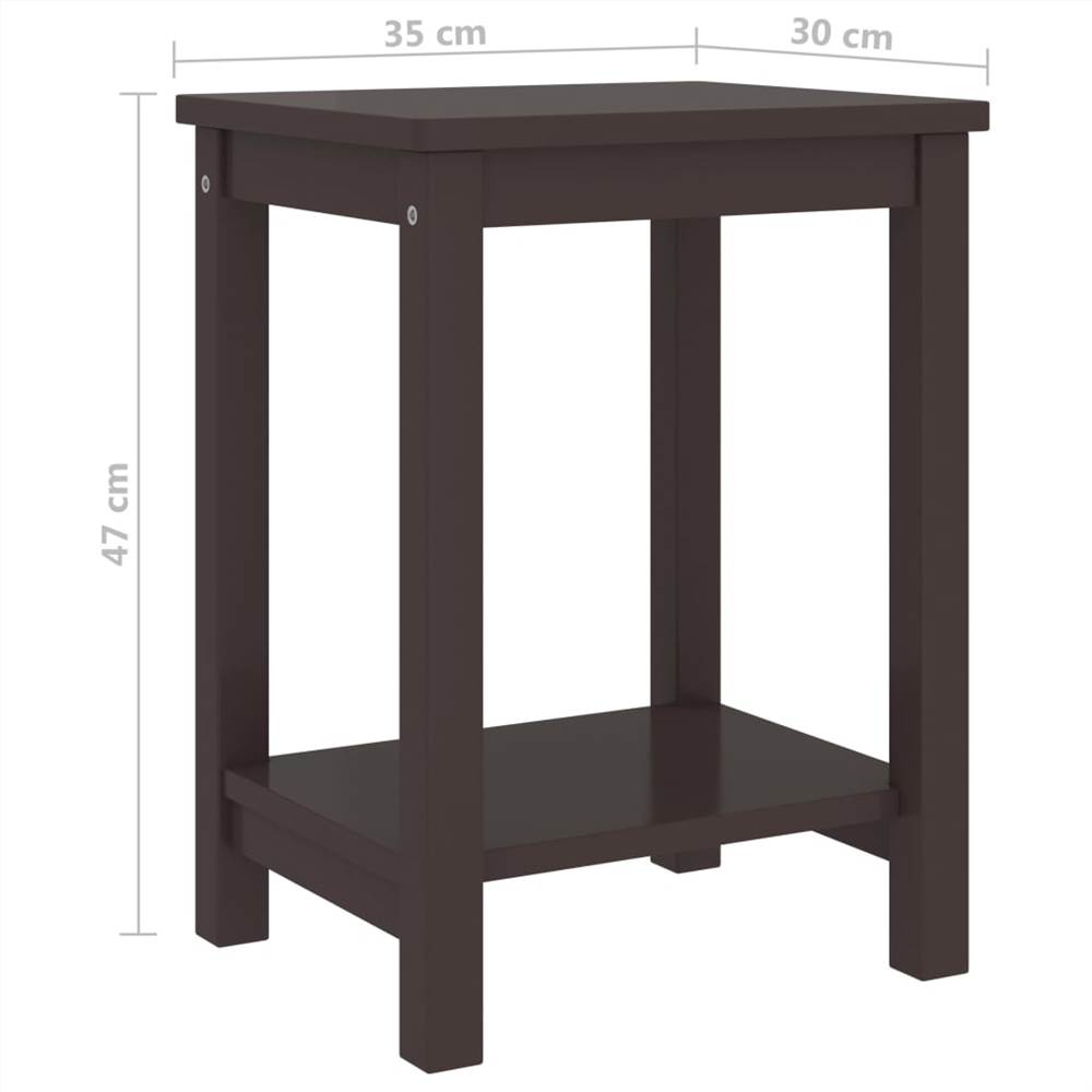 Bedside Cabinets 2 pcs Dark Brown 35x30x47 cm Solid Pinewood