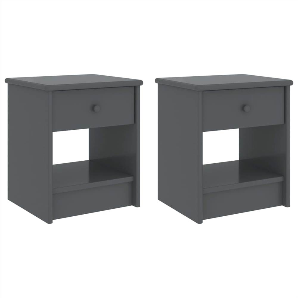 

Bedside Cabinets 2 pcs Dark Grey 35x30x40 cm Solid Pinewood