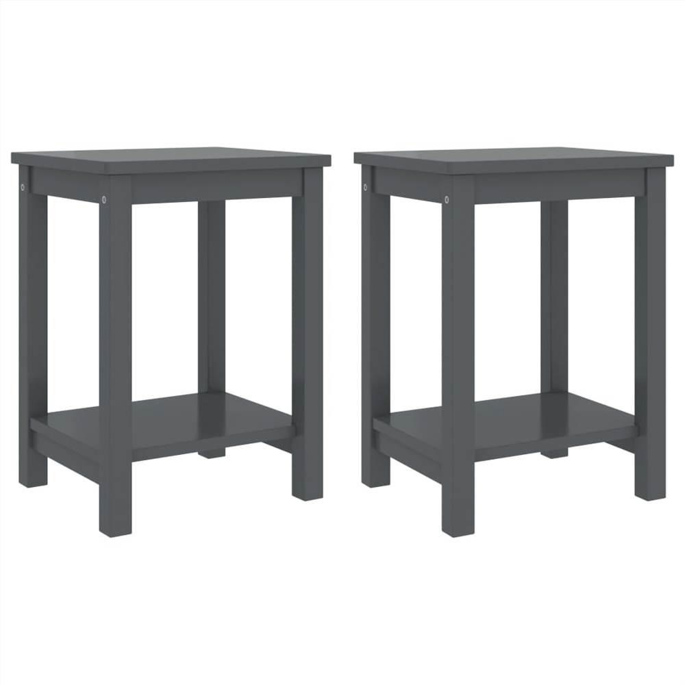 

Bedside Cabinets 2 pcs Dark Grey 35x30x47 cm Solid Pinewood