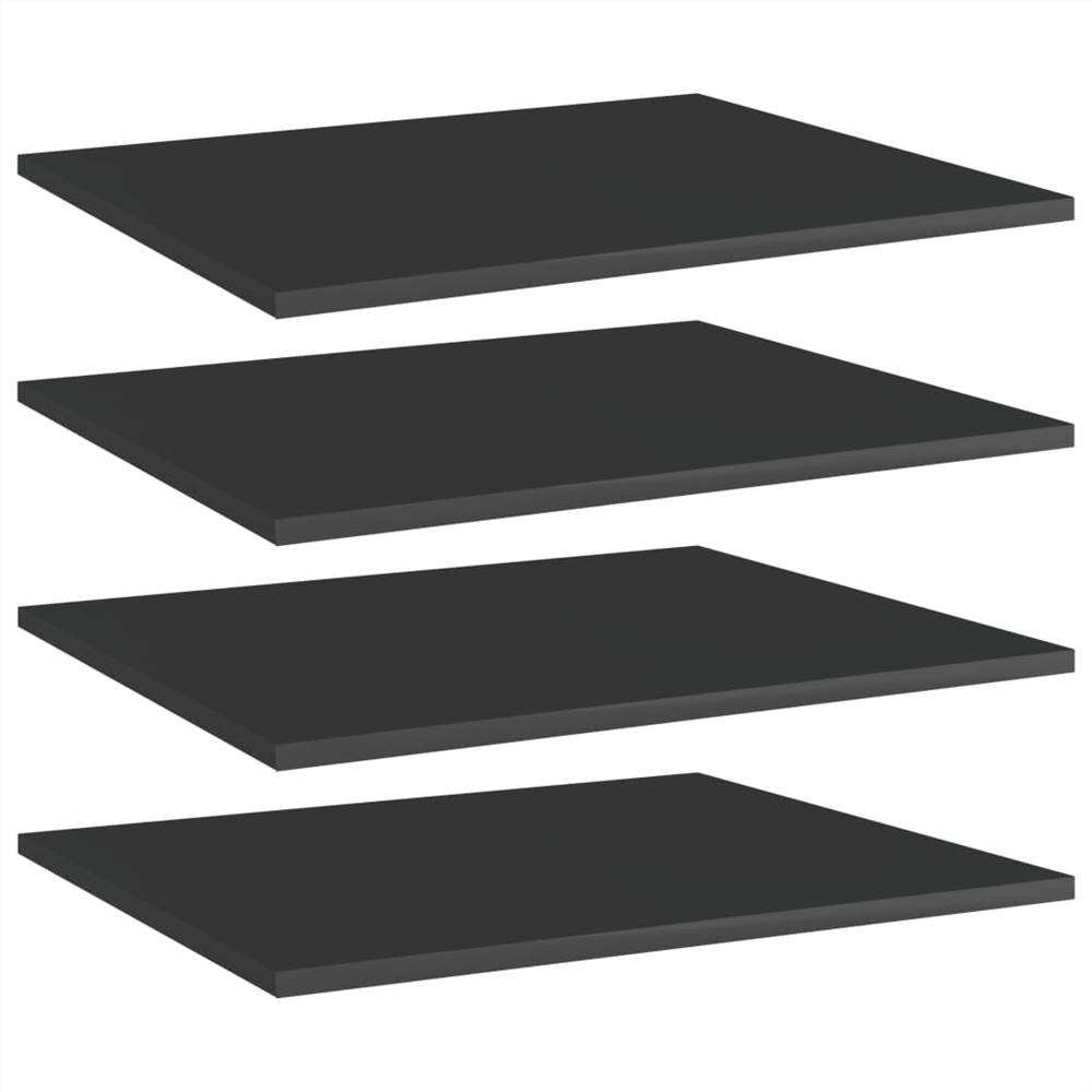 

Bookshelf Boards 4 pcs High Gloss Black 60x50x1.5 cm Chipboard