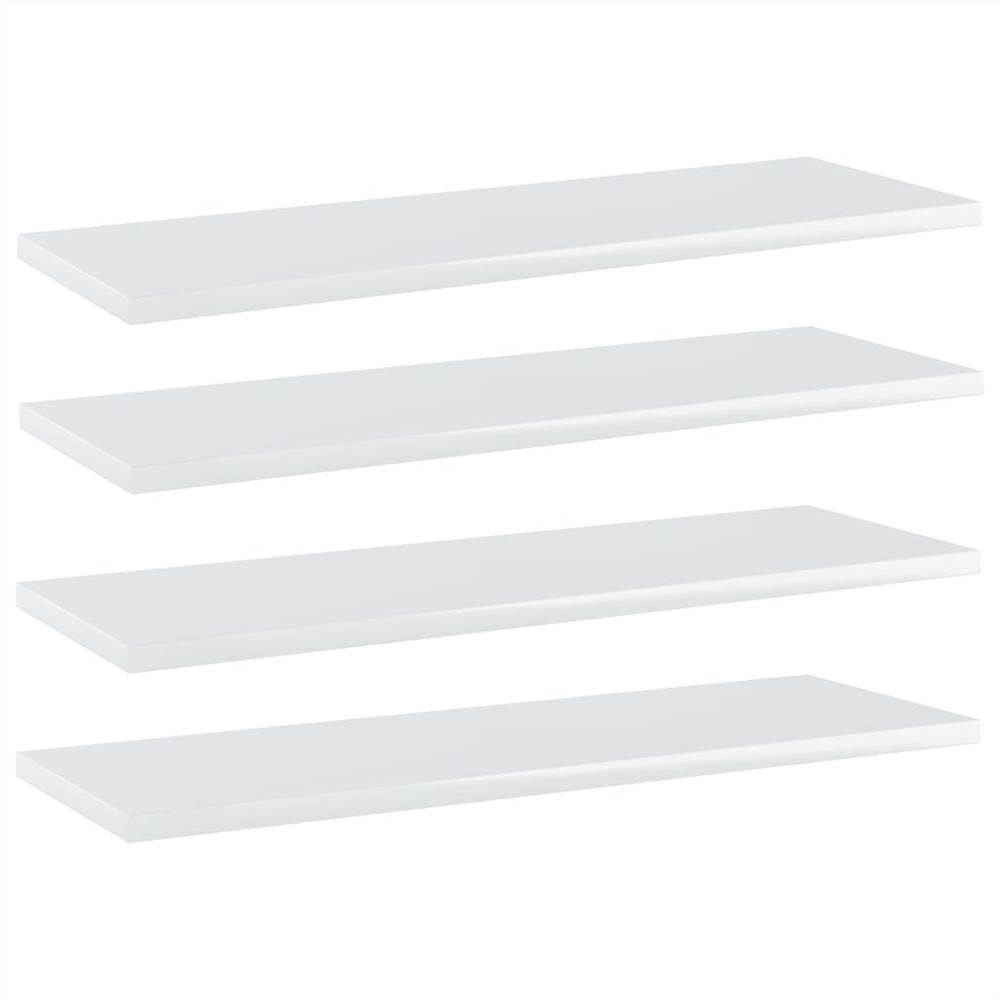 

Bookshelf Boards 4 pcs High Gloss White 60x20x1.5 cm Chipboard