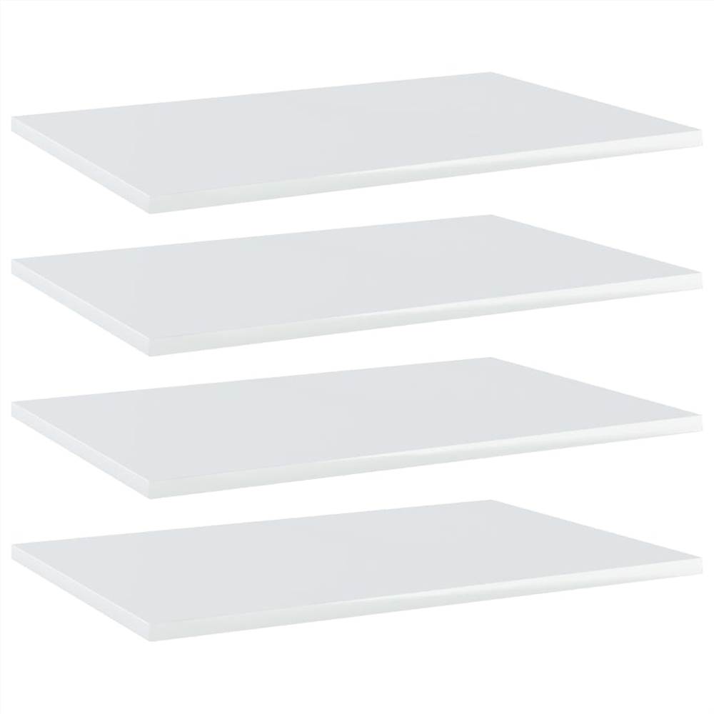 

Bookshelf Boards 4 pcs High Gloss White 60x40x1.5 cm Chipboard