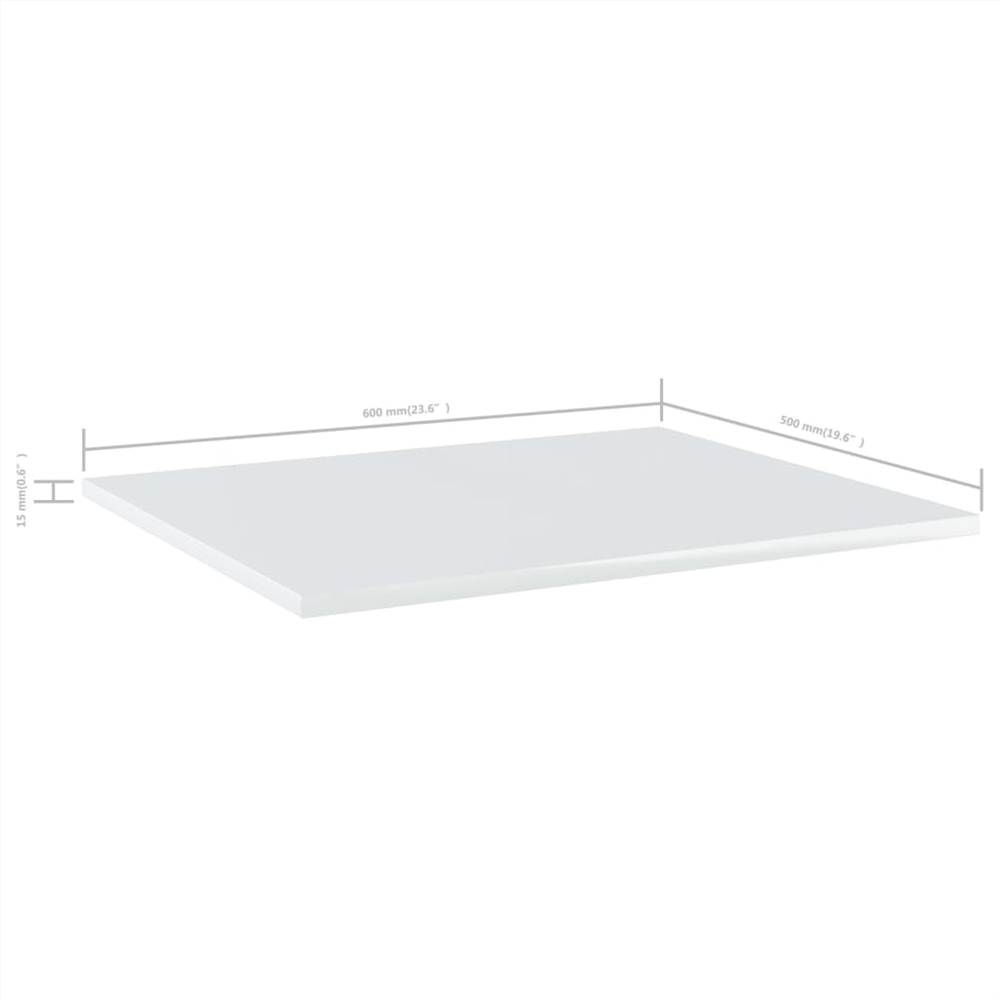 Bookshelf Boards 4 pcs High Gloss White 60x50x1.5 cm Chipboard