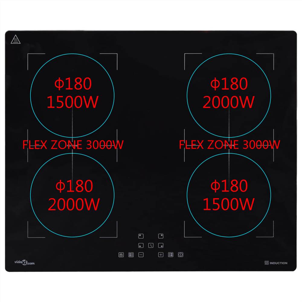 VidaXL Hob, Ceramic Hob With 2 Burners, Electric Cooktop Stove With
