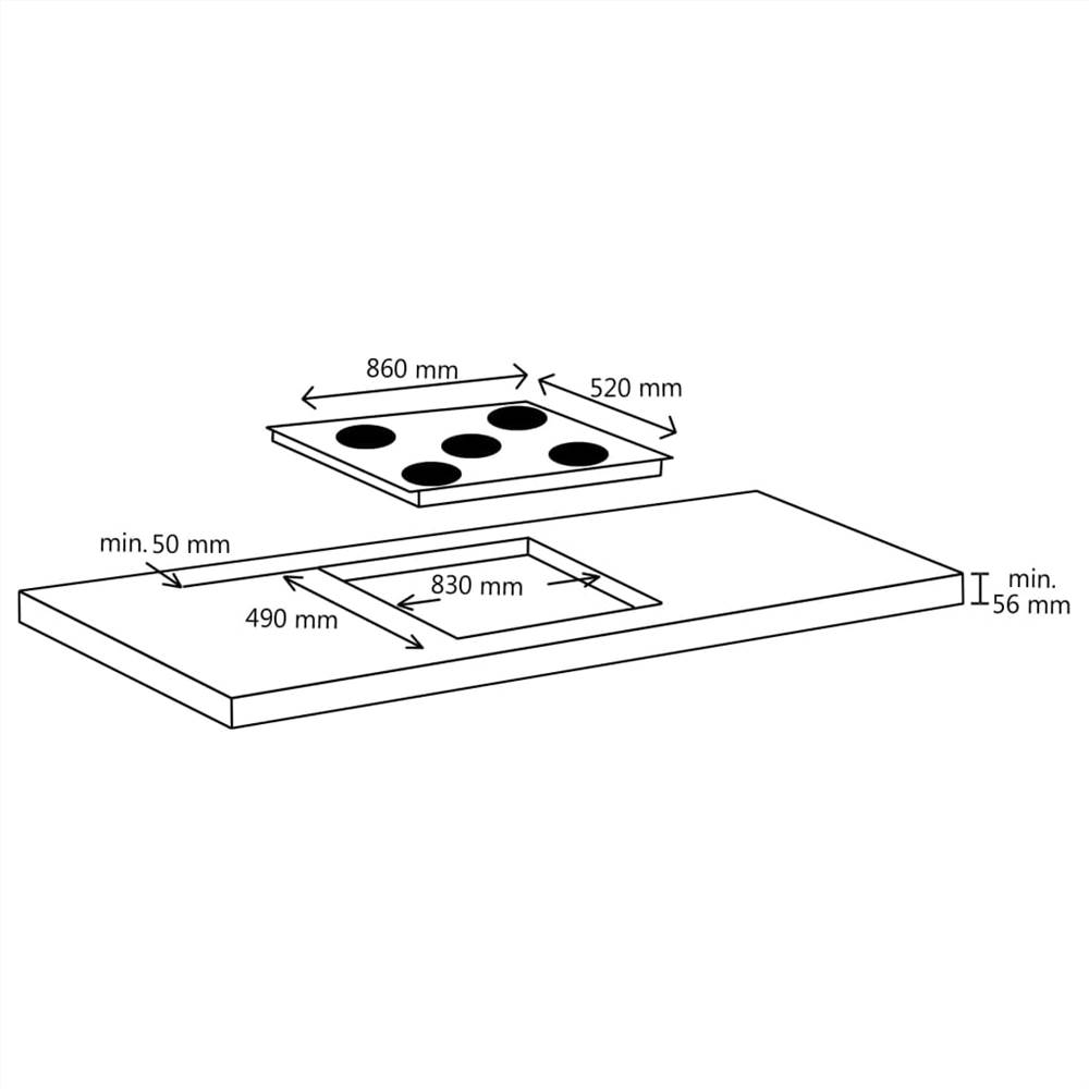 Built-in Induction Hob Touch Control Glass 2000 W 86 cm