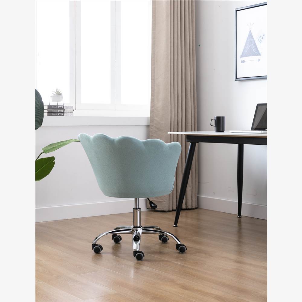 COOLMORE Linen Rotating Shell Chair Mint Green