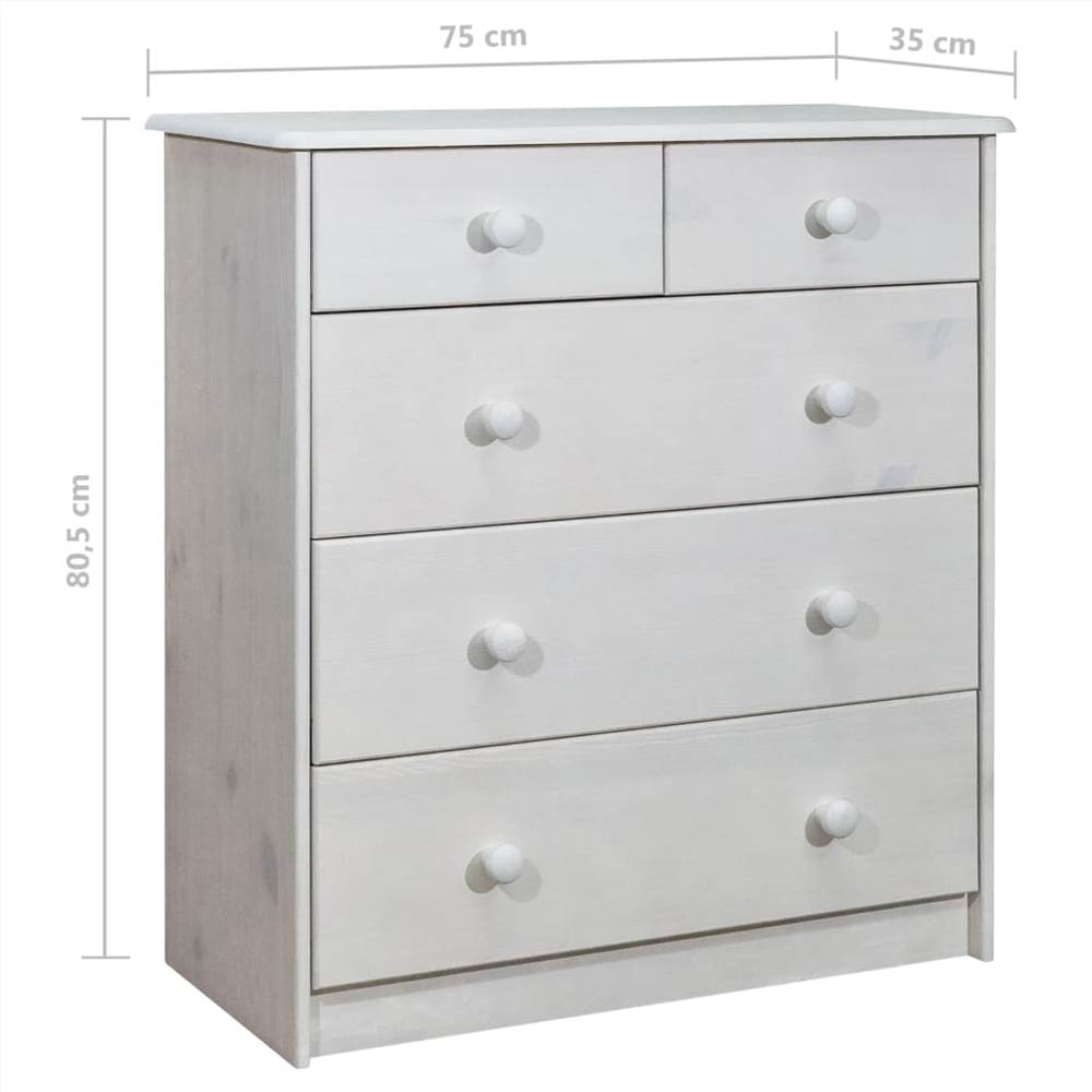 Chest of Drawers 75x35x80.5 cm Solid Pine Wood