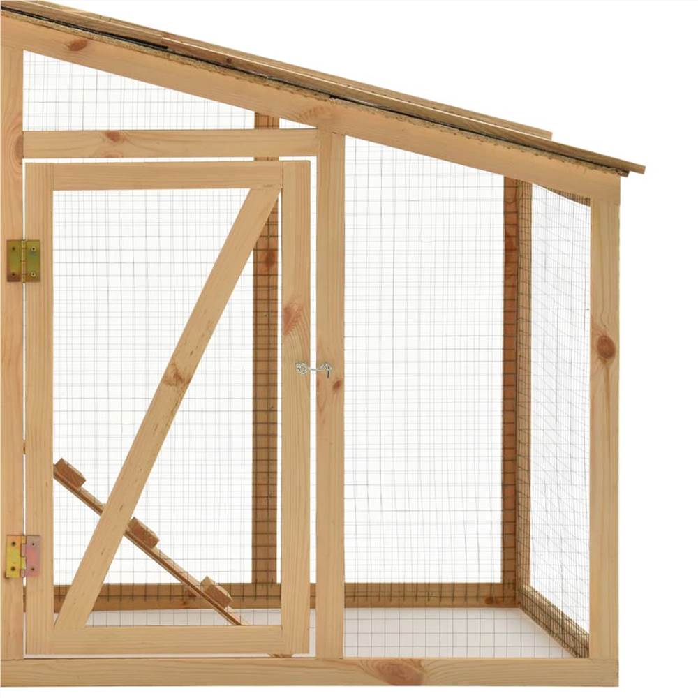 Chicken Cage Solid Pine Wood 178x67x92 Cm