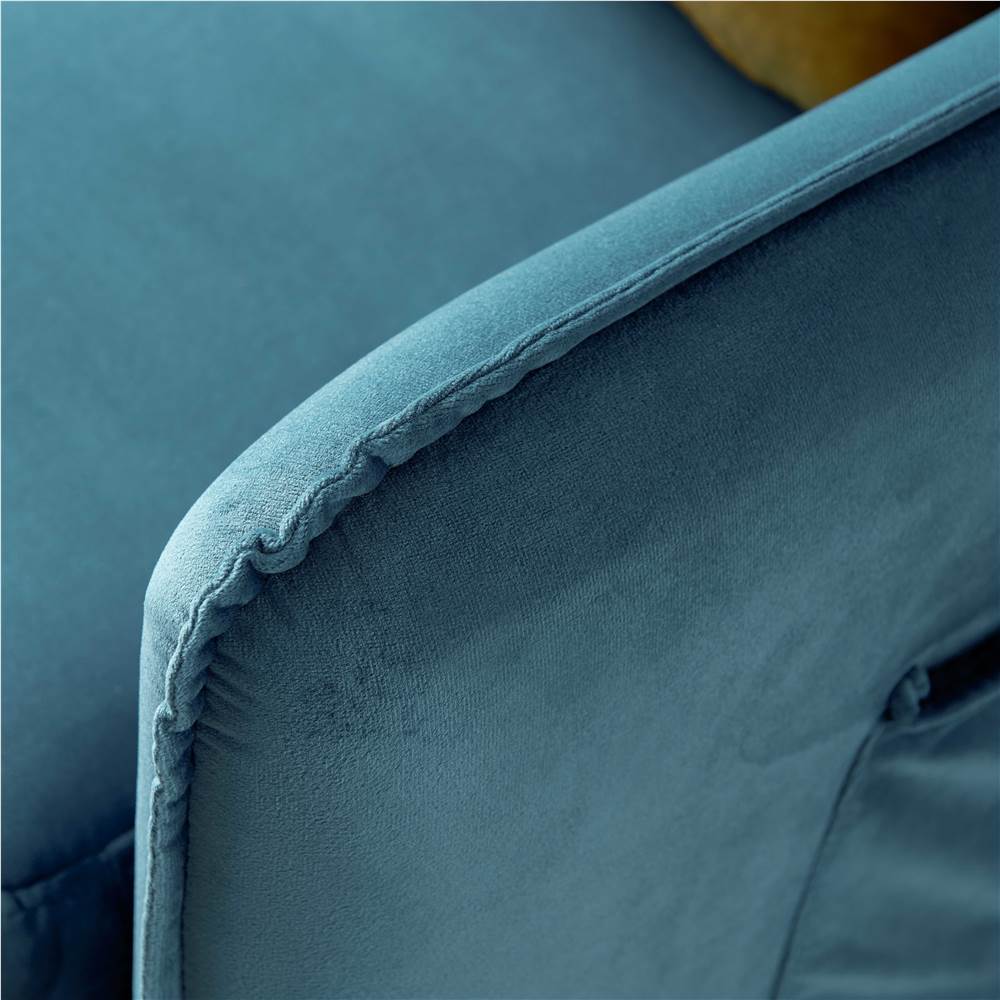 Compact Soft Velvet Sofa Bed pull-out sleeper (with 2 lumbar pillow)