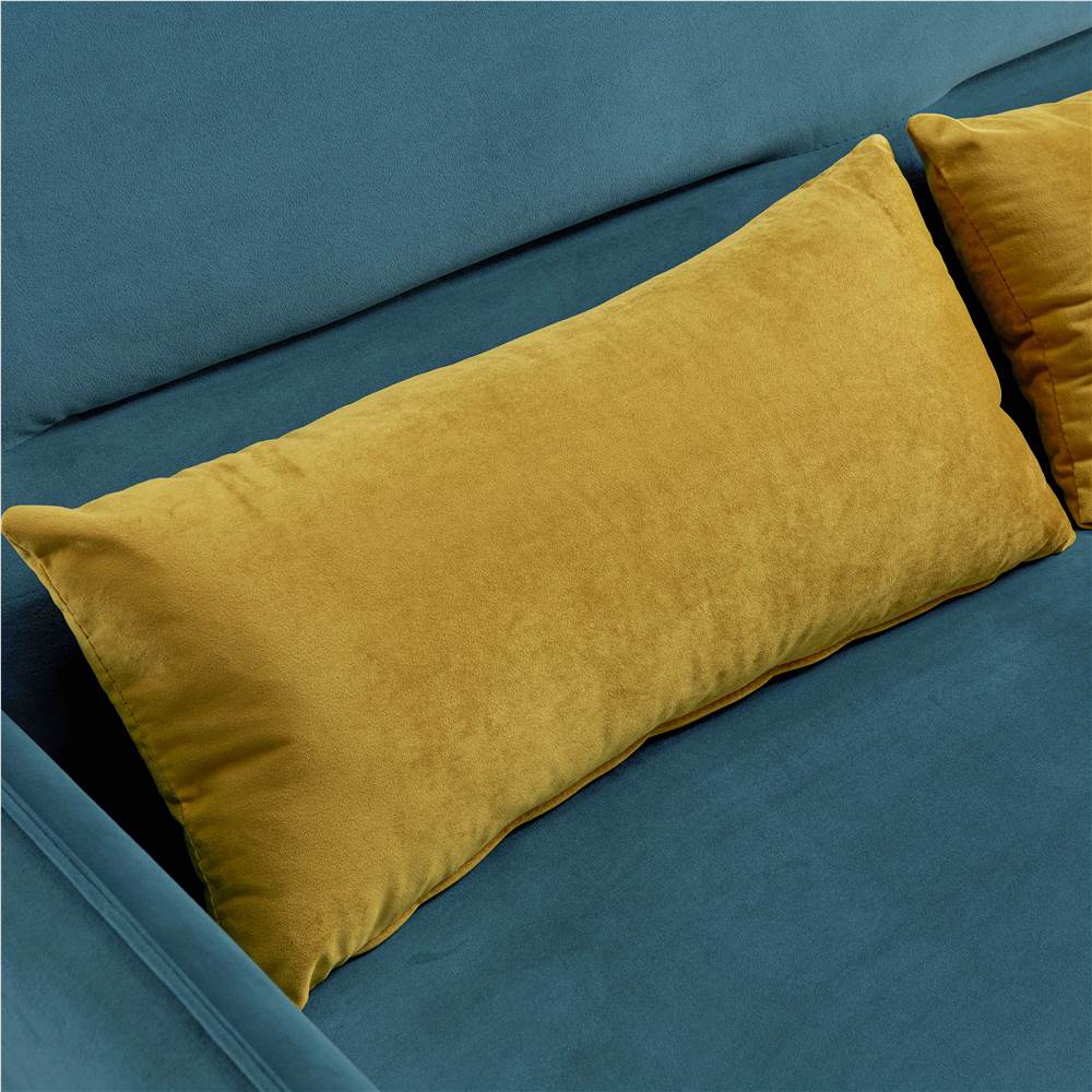 Compact Soft Velvet Sofa Bed pull-out sleeper (with 2 lumbar pillow)