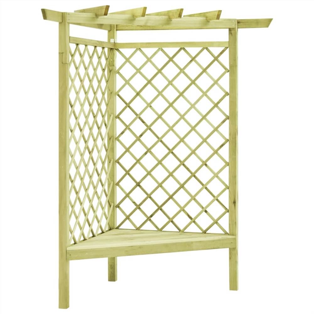 

Corner Pergola with Seat 130x130x197 cm Impregnated Pinewood