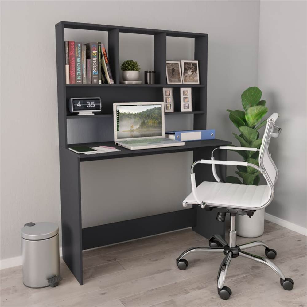 

Desk with Shelves Grey 110x45x157 cm Chipboard