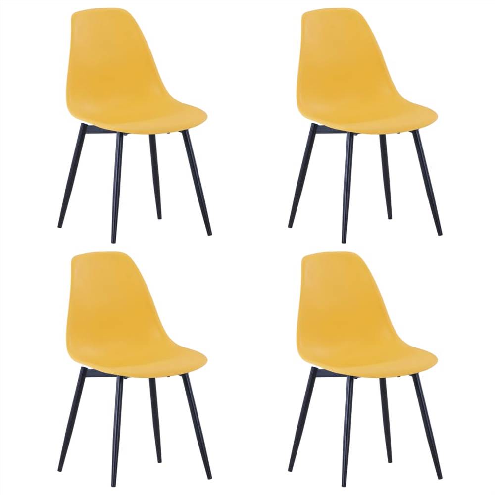 

Dining Chairs 4 pcs Yellow PP